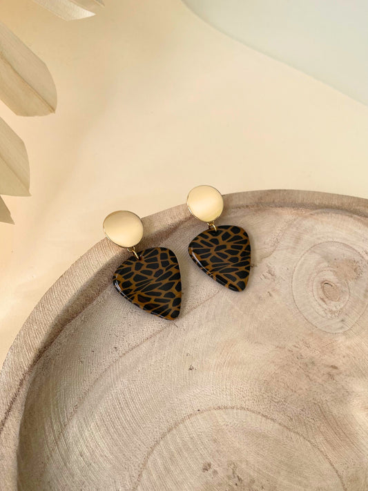 Brincos London Preto & Dourado