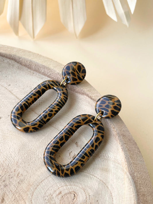 Brincos Ancara Preto & Dourado