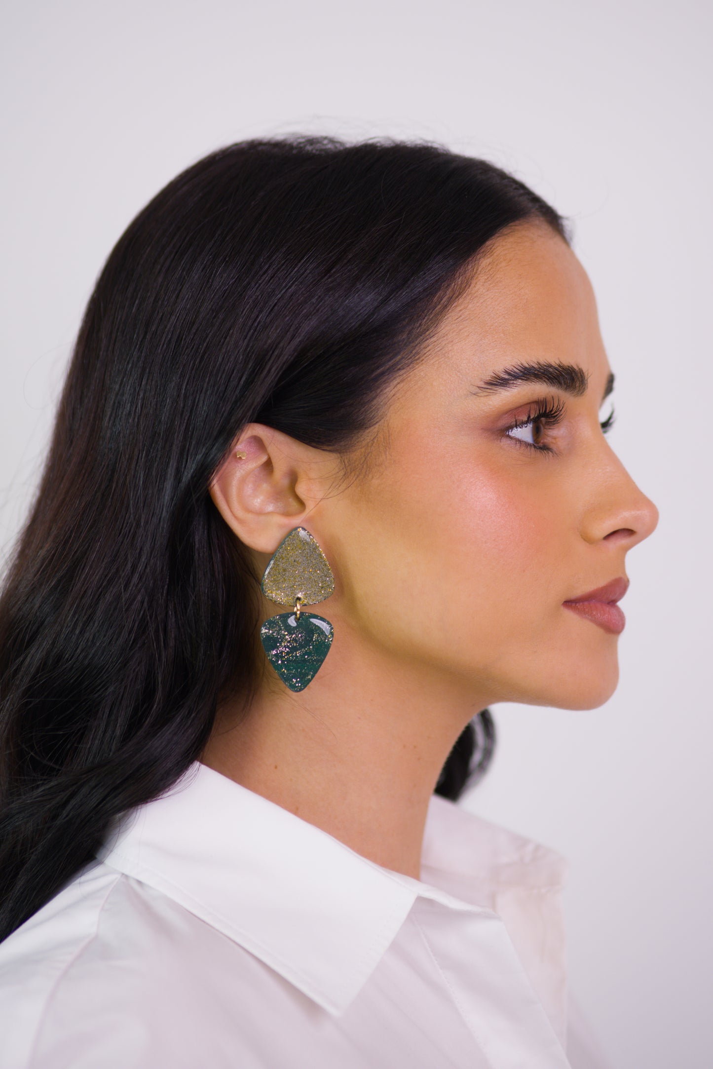 Brincos London Mirror Verde