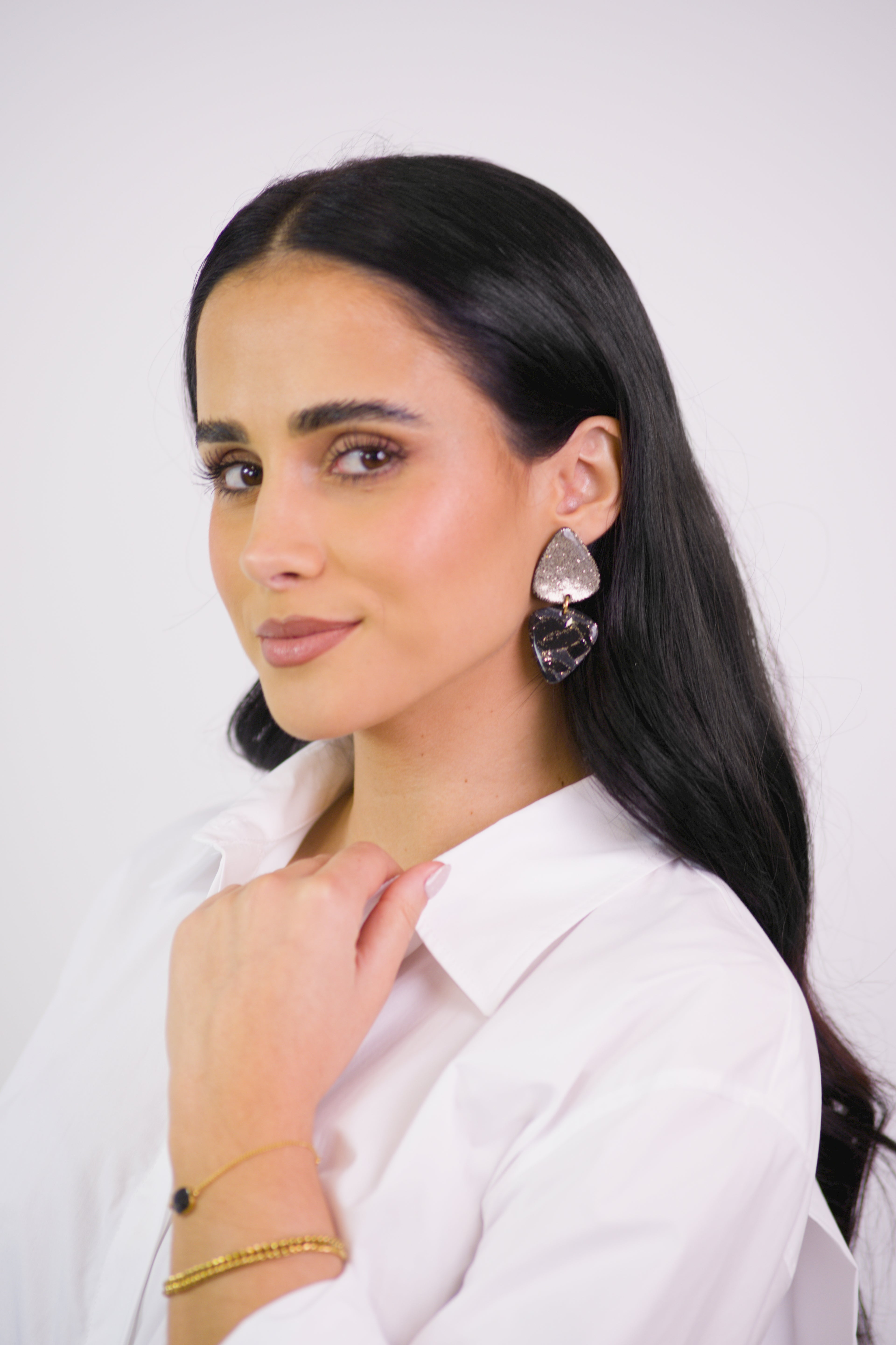 Brincos London Mirror Preto