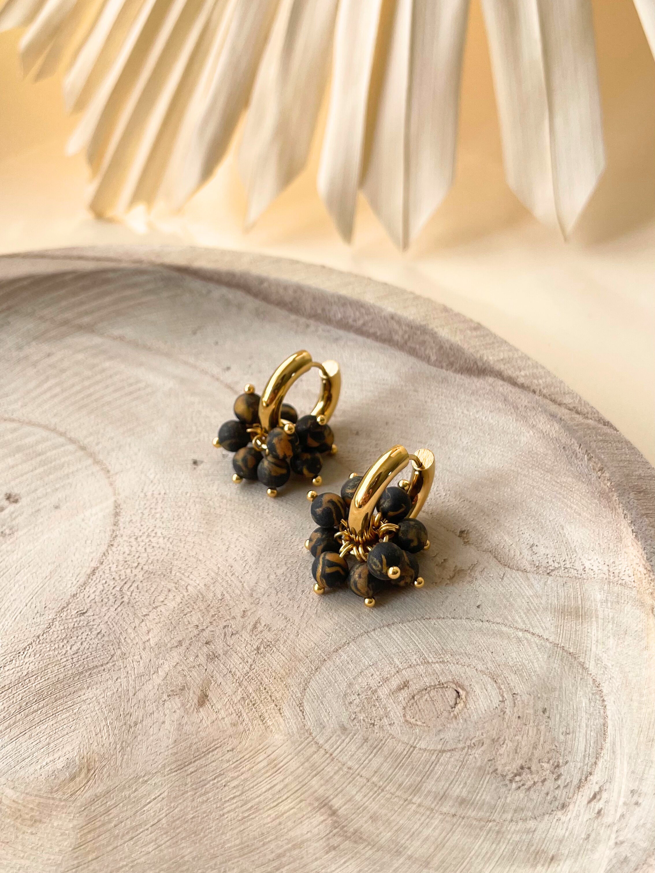 Argolas Toscana Preto et Dourado